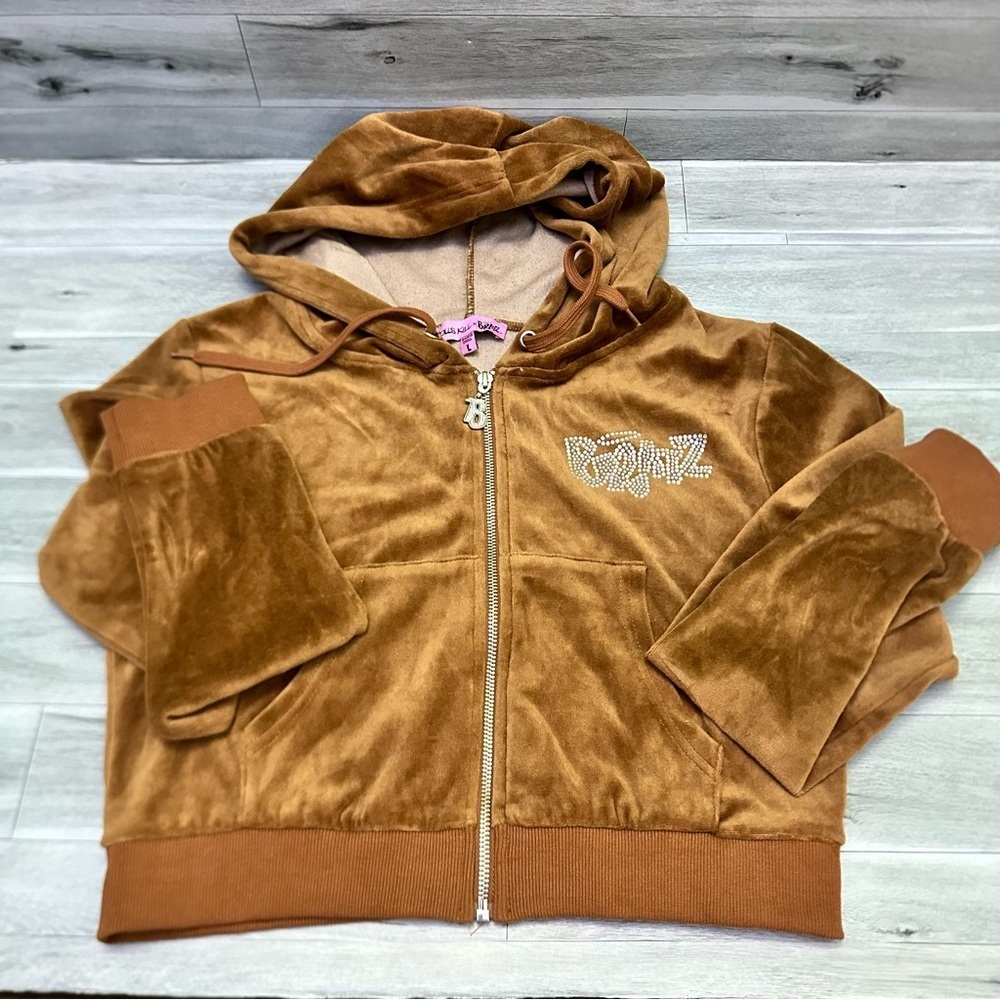 Dolls Kill X Bratz Women's Brown Velour Bomber Jacket… - Gem